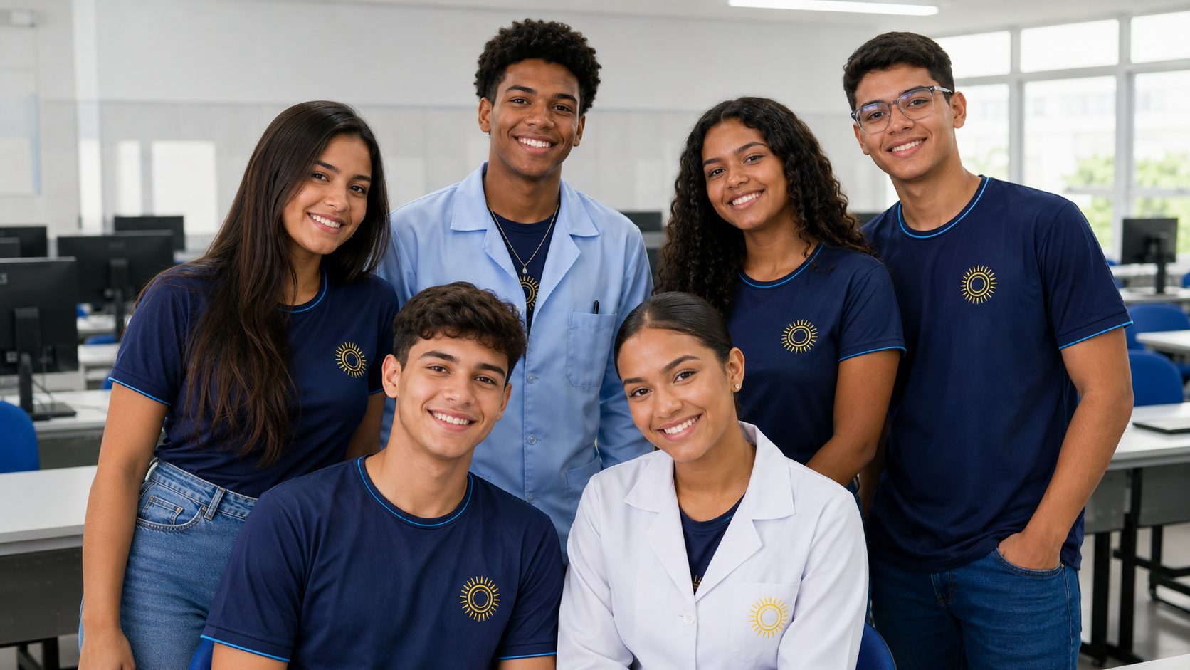 Alunos em laboratório do Literatus