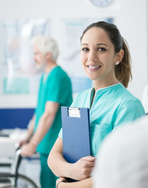 Young nurse working at the hospital